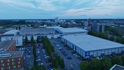 Aerial view of Messe und Congress Centrum Halle Münsterland in Münster , Germany