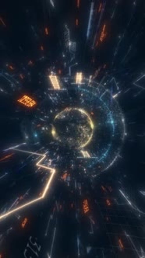 Vertical Video Futuristic Earth Animation