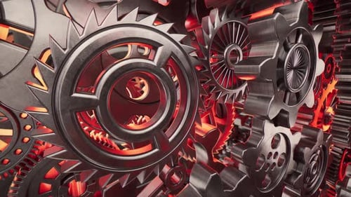 Gears 3D Mechanical Background 2