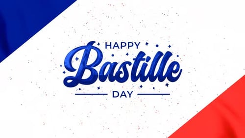 Happy Bastille Day Animation With Fireworks