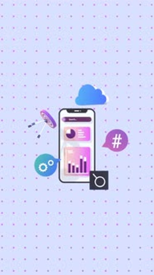 Animated Smartphone Data Analysis and Business Icons