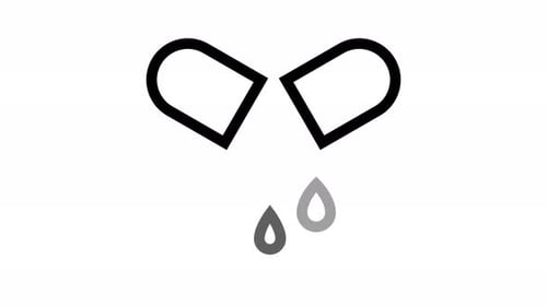 Animated Flat Design Pill Capsule Opening with Drops