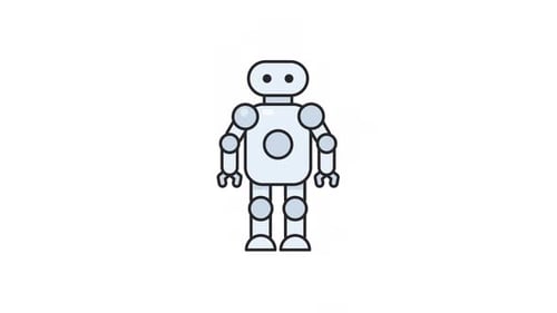Flat Design Robot Character Animation Loop