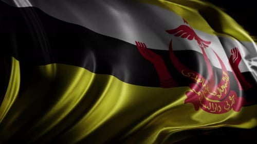 Realistic Waving Flag of Brunei Darussalam