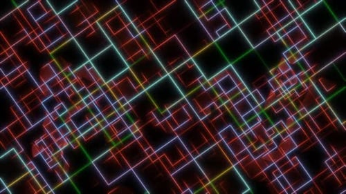 Dynamic Colorful Geometric Grid Lines Loop Background