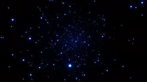 Blue Glowing Fireflies Particles In Space Background Vj Loop In 4K
