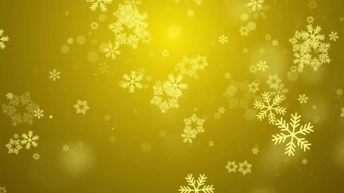 Gold Abstract Falling Snow Flakes Snowflakes Particles