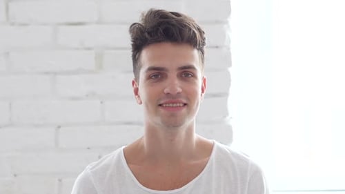 Young Adult Man Close Up Portrait Smiling