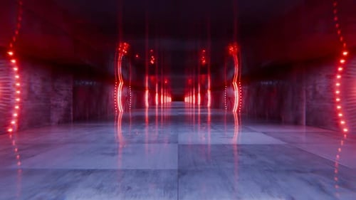Digital tunnel. Event background. Event stock footage. Concrete. Futuristic corridor. Futuristic pod