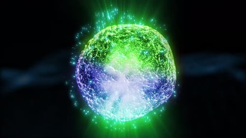 Futuristic Evolving Orb of Shimmering Particle Energy