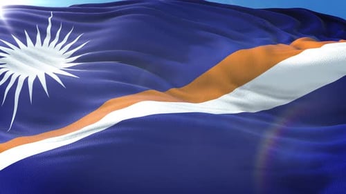 Realistic Waving Flag Animation with Sunburst and Stripes