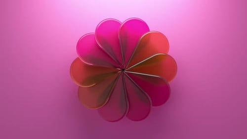 Abstract rotating flower petal background animation. 3d loop animation 4k