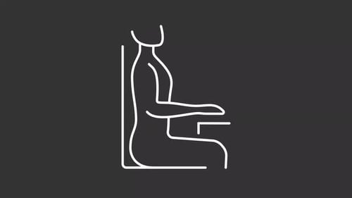 Animated Line Diagram Illustrating Good and Bad Sitting Posture