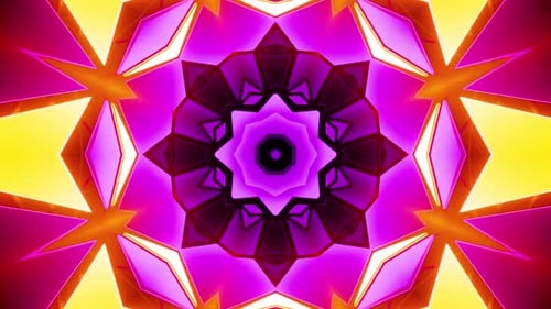 Vibrant Abstract Geometric Kaleidoscope Expanding Animation