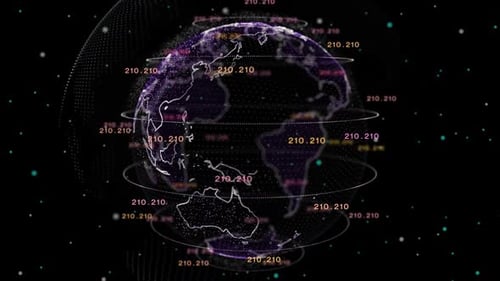 Abstract Dots and Triangles HUD Globe Earth Connected Plexus With Alpha