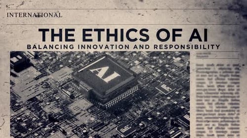 La ética de la inteligencia artificial: equilibrar la innovación y la responsabilidad Título en el titular de un periódico