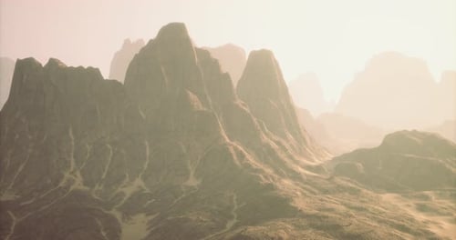 3D Animated Rocky Mountain Landscape Pan