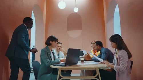 People working together in modern start up office