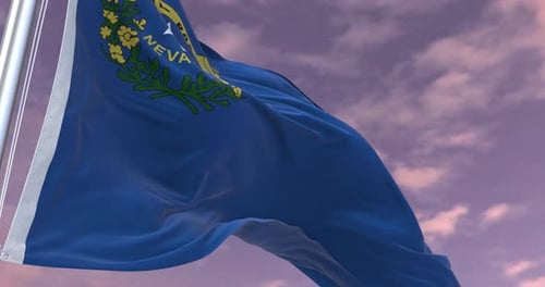 Realistic Nevada State Flag Waving Loop Animation