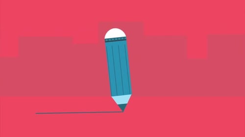 Animated Flat Design Pencil Drawing Line