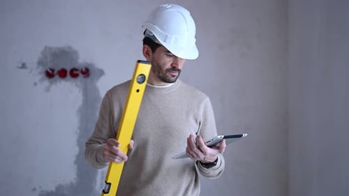Young Male Architect Inspecting the Construction Site