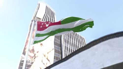 Realistic Waving Flag Animation on a Clear Day