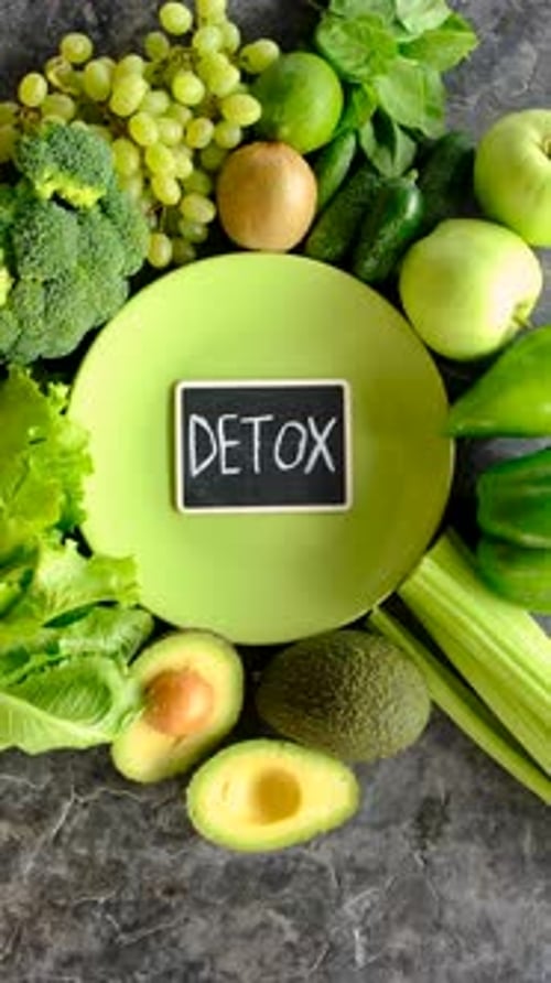 Green Foods for Detox Selective Focus