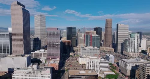 Denver Financial District Noon Aerial