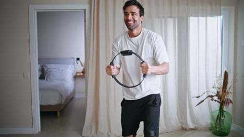 Anillo de Pilates para chico, divertida sesión activa de acondicionamiento físico en casa, ejercicio para hombre