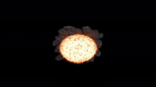 Explosion massive d'une boule de feu vue de dessus