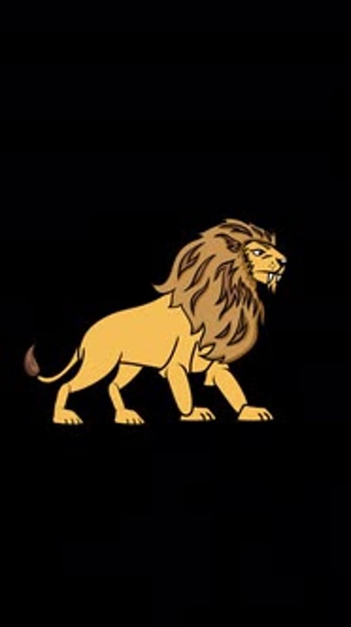 Lion Game Character Vertical On Alpha Channel