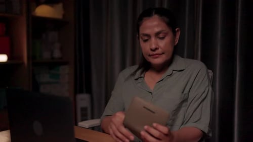 Financial problems, working woman counting money in wallet, planning savings Poverty during