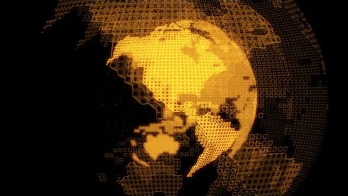 Futuristic Digital Earth Globe Network Animation