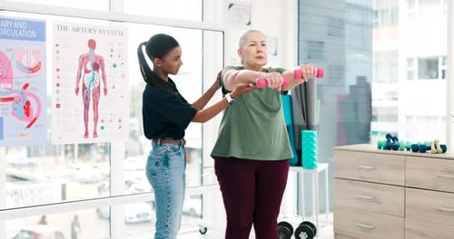 Physical Therapy for Senior Woman, Rehabilitation Exercises