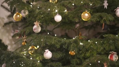 Decorated Christmas Tree and Christmas Gifts Under It
