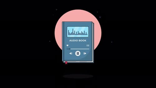 Modern Animation of Book to Audiobook Player Transformation