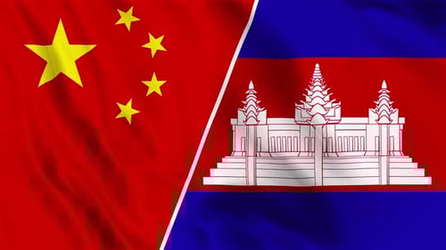 China And Cambodia Flag Loop