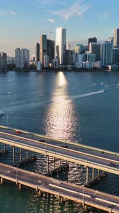 Miami Skyline At Miami In Florida United States.