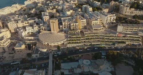 Aerial View of the Charming Streets and Architecture of St Julian's Malta