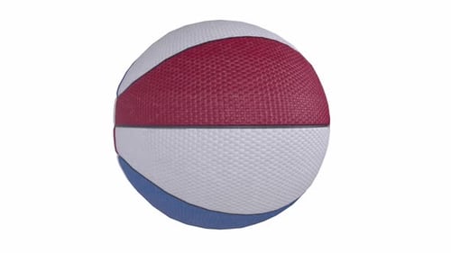 Red White and Blue Basketball Spinning Seamless Loop