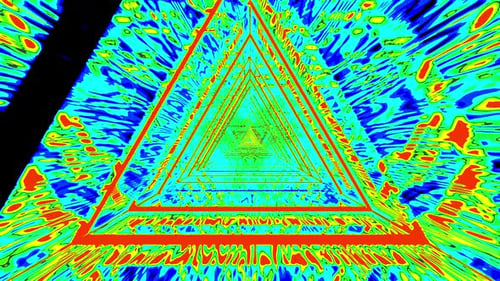 Fond de boucle Vj du tunnel triangulaire à fausses couleurs Hypnos Acid