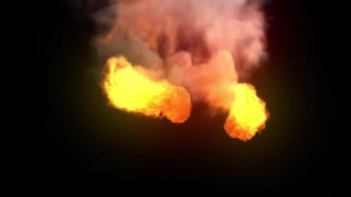 Dramatisch Explosion mit Flammen und Rauch