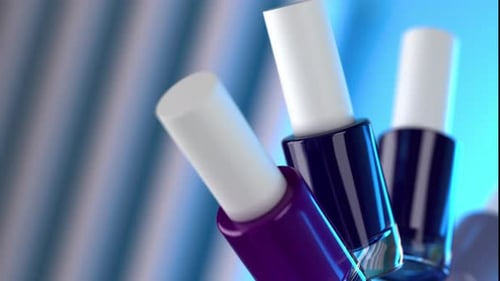 Rotating Nail Polish Bottles with Changing Colors