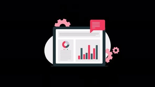 Animated Corporate Dashboard with Data Charts and Gears