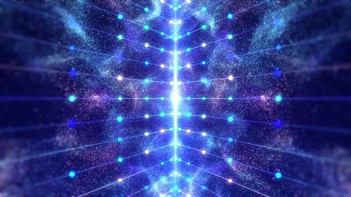 Futuristic Abstract Network Data Grid Background Loop