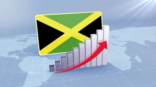 Jamaica Economic Growth Bar Chart Graph Rising Red Arrow