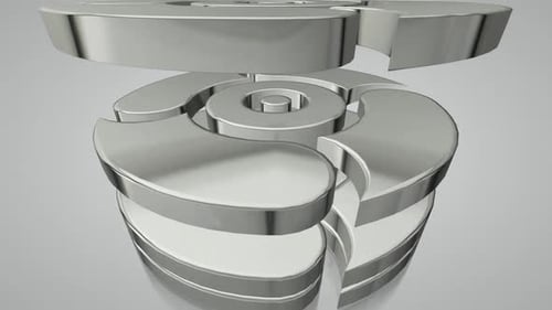 3D Metallic Geometric Logo Formation Animation