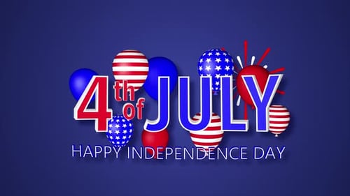 Fourth of July Title Animation with Patriotic Balloons