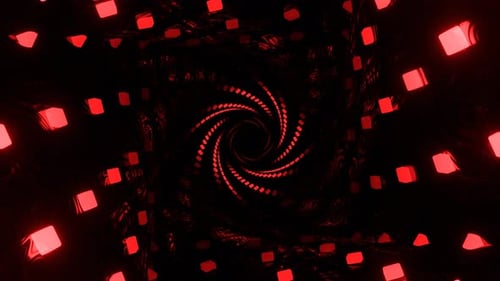 Red Fantastic Glowing Vortex Spiral Light Magic Background Vj Loop In 4K