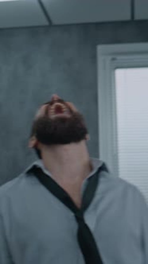 Furious Office Employee Loses Temper Screams After Destroying Office Room